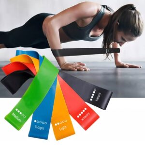 • عجلة البطن الرياضية مع مجموعة أحزمة المقاومة