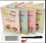 عرض قطعتين دفتر تدريبات سحرية من سانك، (4 كتب + 10 عبوات اعادة تعبئة+ قلم + 1 مقبض)